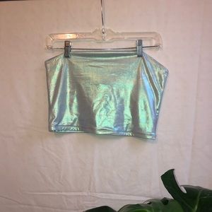 Iridescent Blue Tube Top